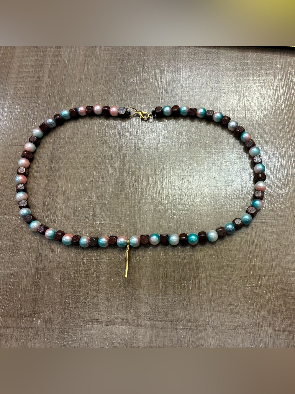 Multicolor Beaded Necklace with Gold Accent - Women Jewelry